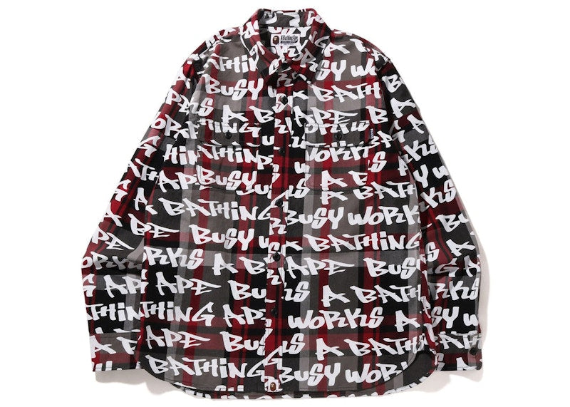 BAPE Graffiti Check Shirt Black