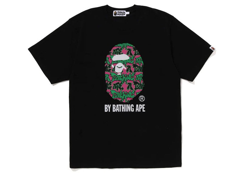 BAPE Graffiti Pattern By Bathing Ape Tee Black