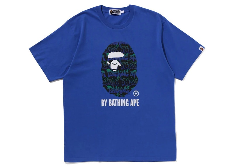 BAPE Graffiti Pattern By Bathing Ape Tee Blue