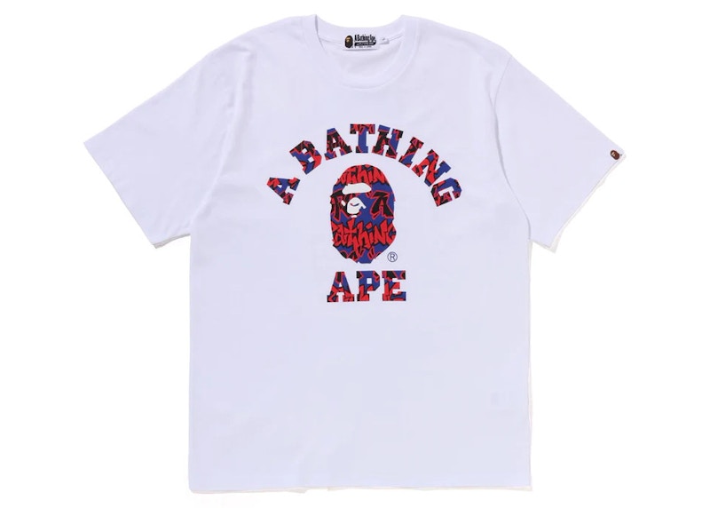 BAPE Graffiti Pattern College Tee White