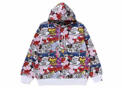 BAPE Graffiti Pattern Pullover Hoodie Multicolor