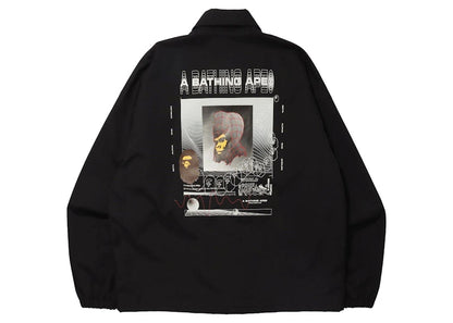 BAPE Graphic Relaxed Fit Coach Jacket Black