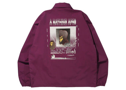 BAPE Graphic Relaxed Fit Coach Jacket Purple
