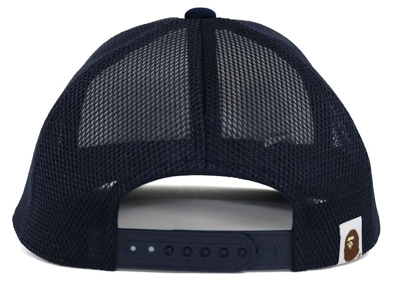 BAPE Graphic Snap Back Mesh Cap Navy