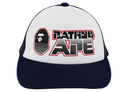 BAPE Graphic Snap Back Mesh Cap Navy