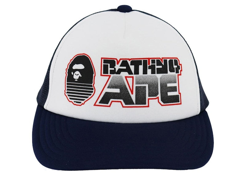 BAPE Graphic Snap Back Mesh Cap Navy