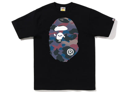 BAPE Grid Camo Big Ape Head Tee Black Purple