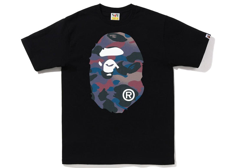 BAPE Grid Camo Big Ape Head Tee Black Purple