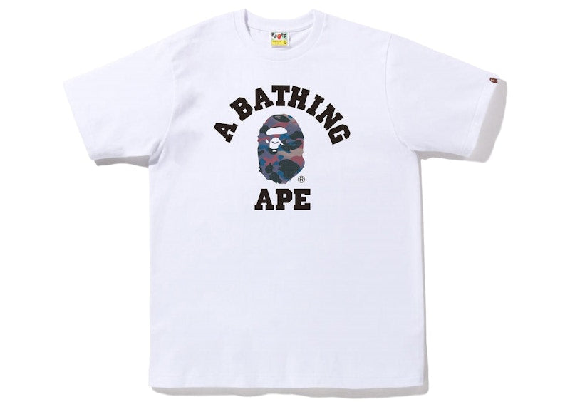 BAPE Grid Camo College Tee (FW22) White Purple