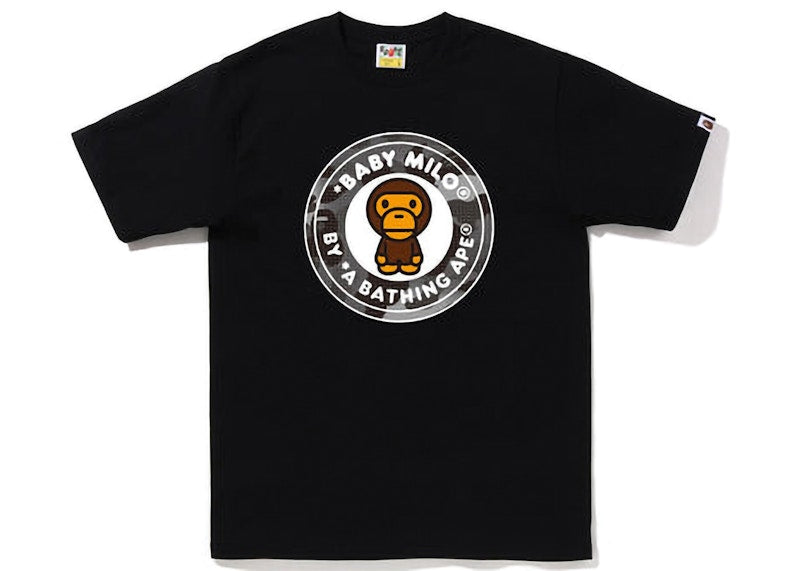 BAPE Grid Camo Milo Busy Works Tee (FW22) Black Black