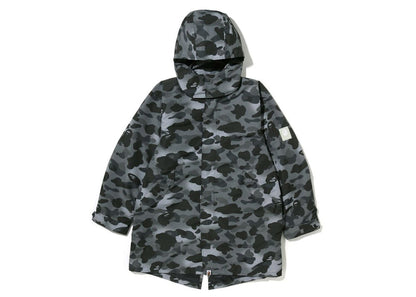 BAPE Grid Camo Relaxed Fit Fish Tail Coat Black