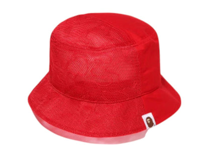 BAPE Half Mesh Bucket Hat Red