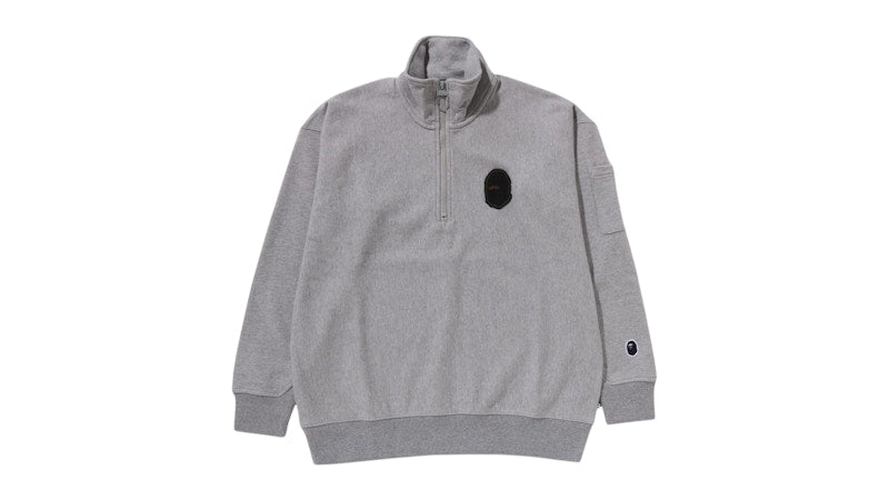 BAPE Half Zip Pull Over I Sweatshirt Gray