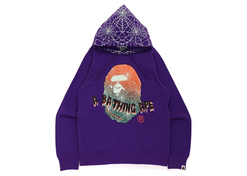 BAPE Halloween Ape Head Glow in the Dark Pullover Hoodie Purple