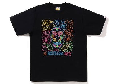 BAPE Halloween Neon Mexican Skull Tee Black