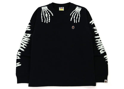 BAPE Halloween Skull Glow in the Dark Long Sleeve Tee Black