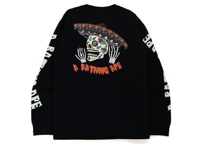 BAPE Halloween Skull Glow in the Dark Long Sleeve Tee Black