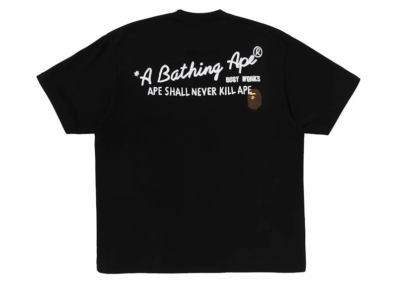 BAPE Hand Draw Bape Relaxed Fit Tee Black
