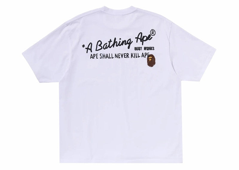 BAPE Hand Draw Bape Relaxed Fit Tee White