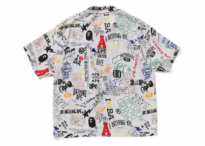 BAPE Hand Draw Open Collar S/S Shirt White