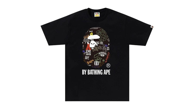 BAPE Hand Draw Pattern By Bathing Ape Tee Black