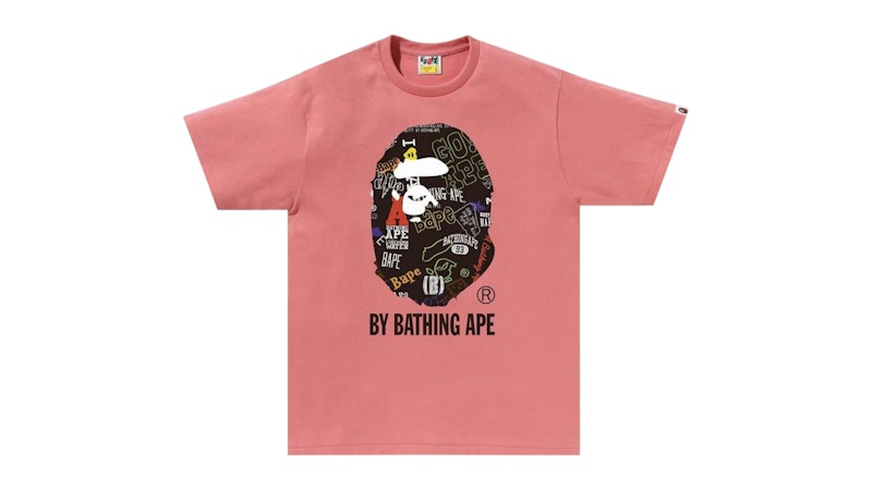 BAPE Hand Draw Pattern By Bathing Ape Tee Pink