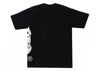 BAPE Hand Draw Pattern Side Big Ape Head Tee Black/White