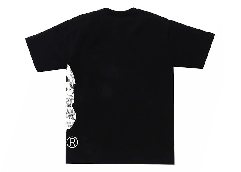 BAPE Hand Draw Pattern Side Big Ape Head Tee Black/White