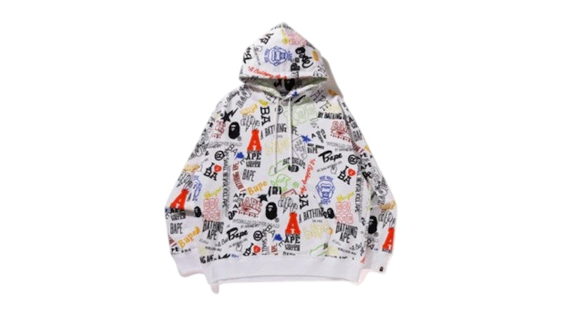 BAPE Hand Draw Pullover Hoodie White