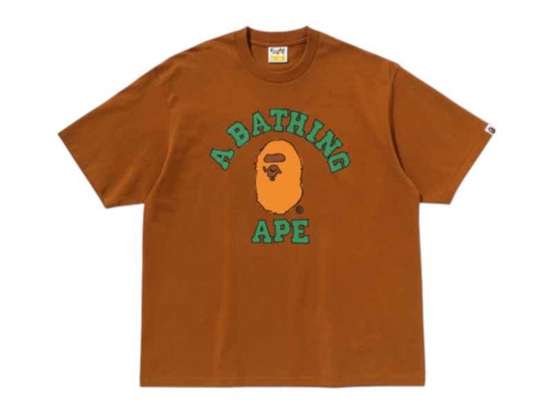 BAPE Hand Drawn College Relaxed Fit Tee Beige
