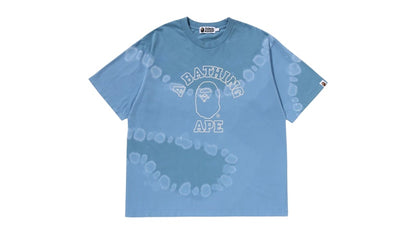 BAPE Hand Dye College Relaxed Fit Tee Tee Blue