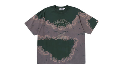BAPE Hand Dye College Relaxed Fit Tee Tee Green
