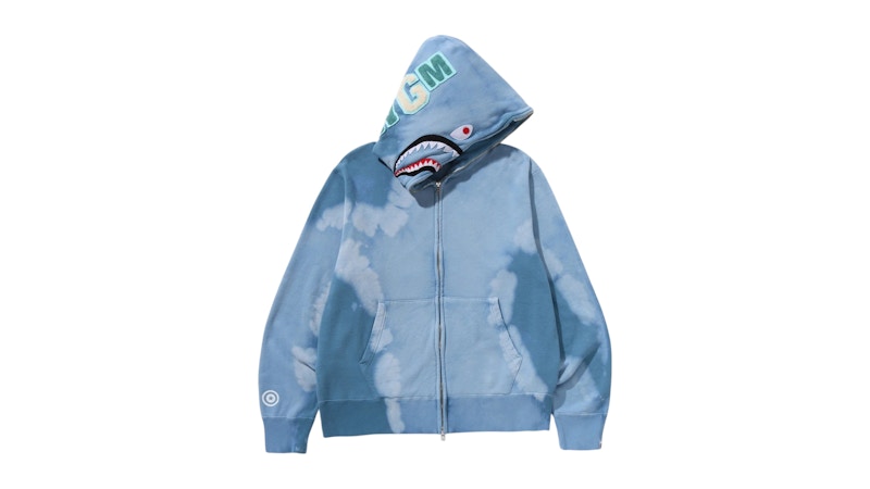 BAPE Hand Dye Shark Full Zip Hoodie Blue