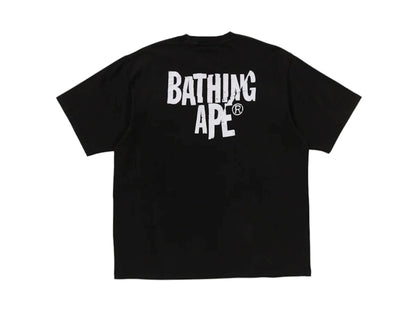BAPE Heavy Washed Ape Head Relaxed Fit Tee Black