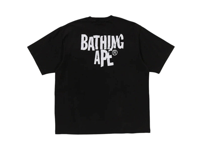 BAPE Heavy Washed Ape Head Relaxed Fit Tee Black