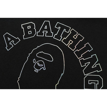 BAPE Hologram College Outline Tee Black