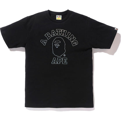 BAPE Hologram College Outline Tee Black