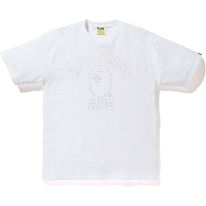 BAPE Hologram College Outline Tee White