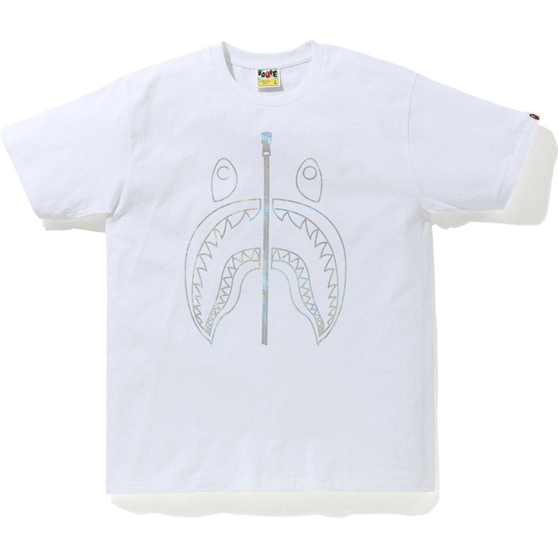BAPE Hologram Outline Shark Tee White