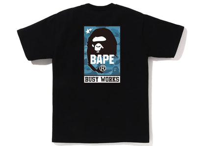 BAPE Honeycomb Camo Bape Busy Works Tee Black Blue