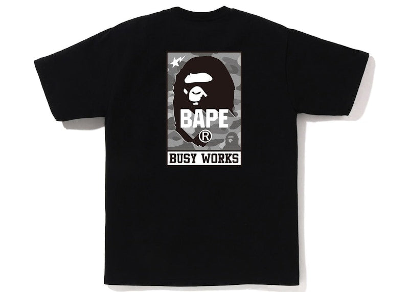 BAPE Honeycomb Camo Bape Busy Works Tee Black Grey