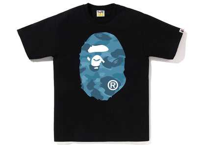 BAPE Honeycomb Camo Big Ape Head Tee Black Blue