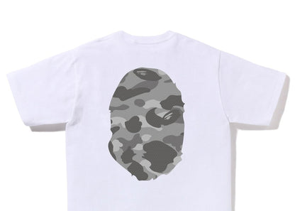 BAPE Honeycomb Camo Big Ape Head Tee White Grey