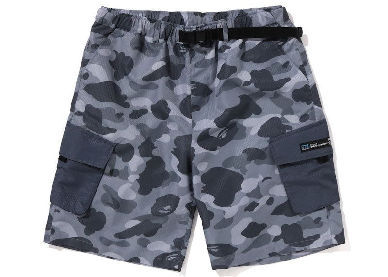 BAPE Honeycomb Camo Cargo Shorts Grey