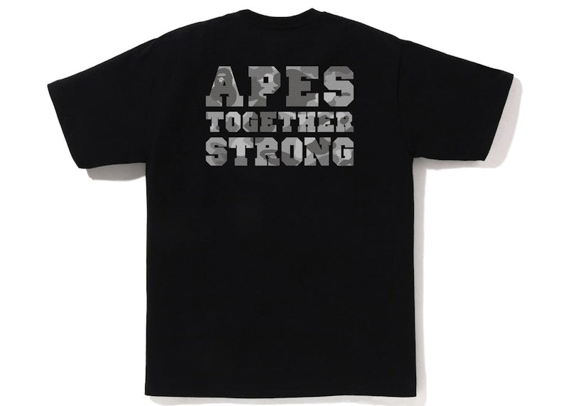 BAPE Honeycomb Camo College ATS Tee Black Grey