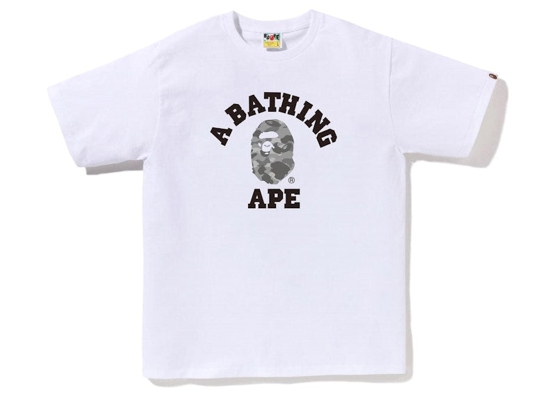 BAPE Honeycomb Camo College Tee White/Grey