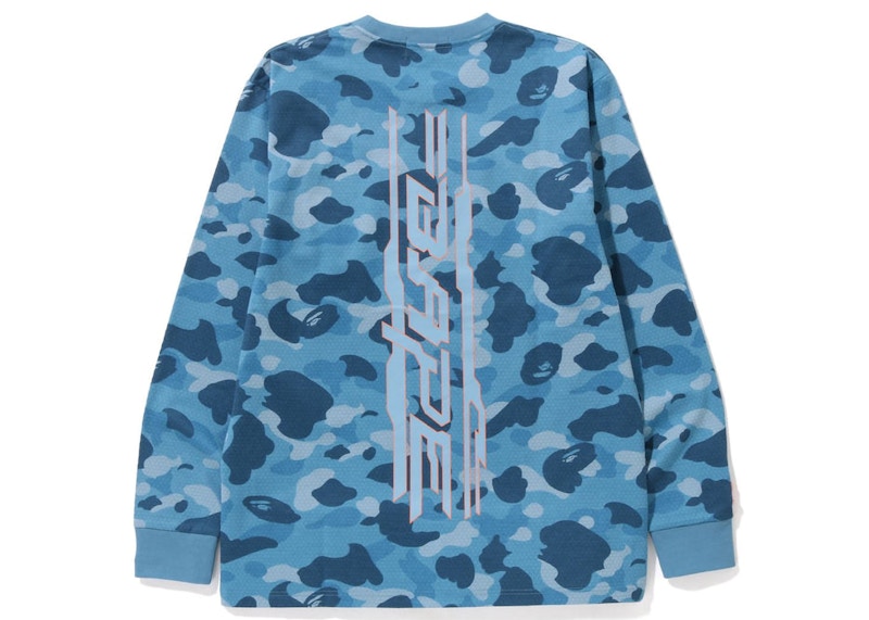 BAPE Honeycomb Camo L/S Tee Blue