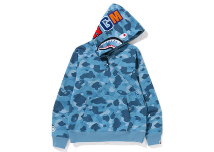 BAPE Honeycomb Camo Shark Full Zip Hoodie Blue