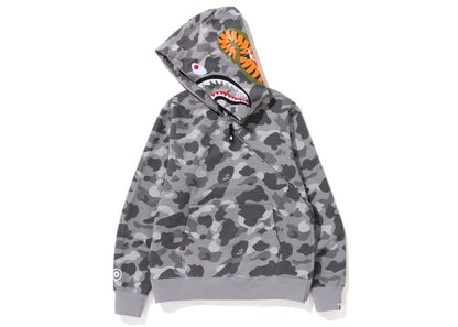 BAPE Honeycomb Camo Shark Full Zip Hoodie Grey
