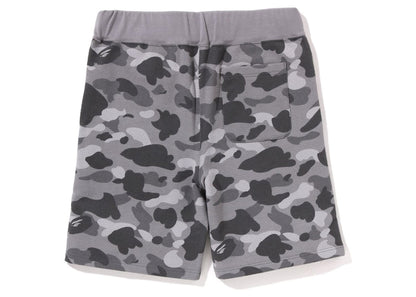 BAPE Honeycomb Camo Shark Sweat Shorts Grey